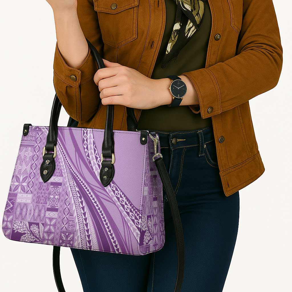Pasifika Women's Day - Samoa Siapo Malu Tattoo Inspired Leather Bag Lavender