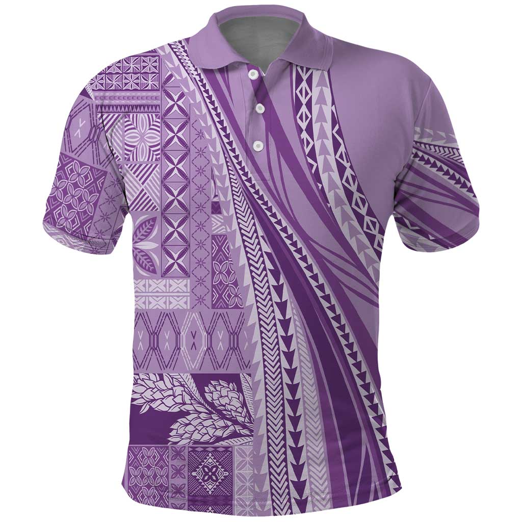 Pasifika Women's Day - Samoa Siapo Malu Tattoo Inspired Polo Shirt Lavender LT7 Lavender - Polynesian Pride