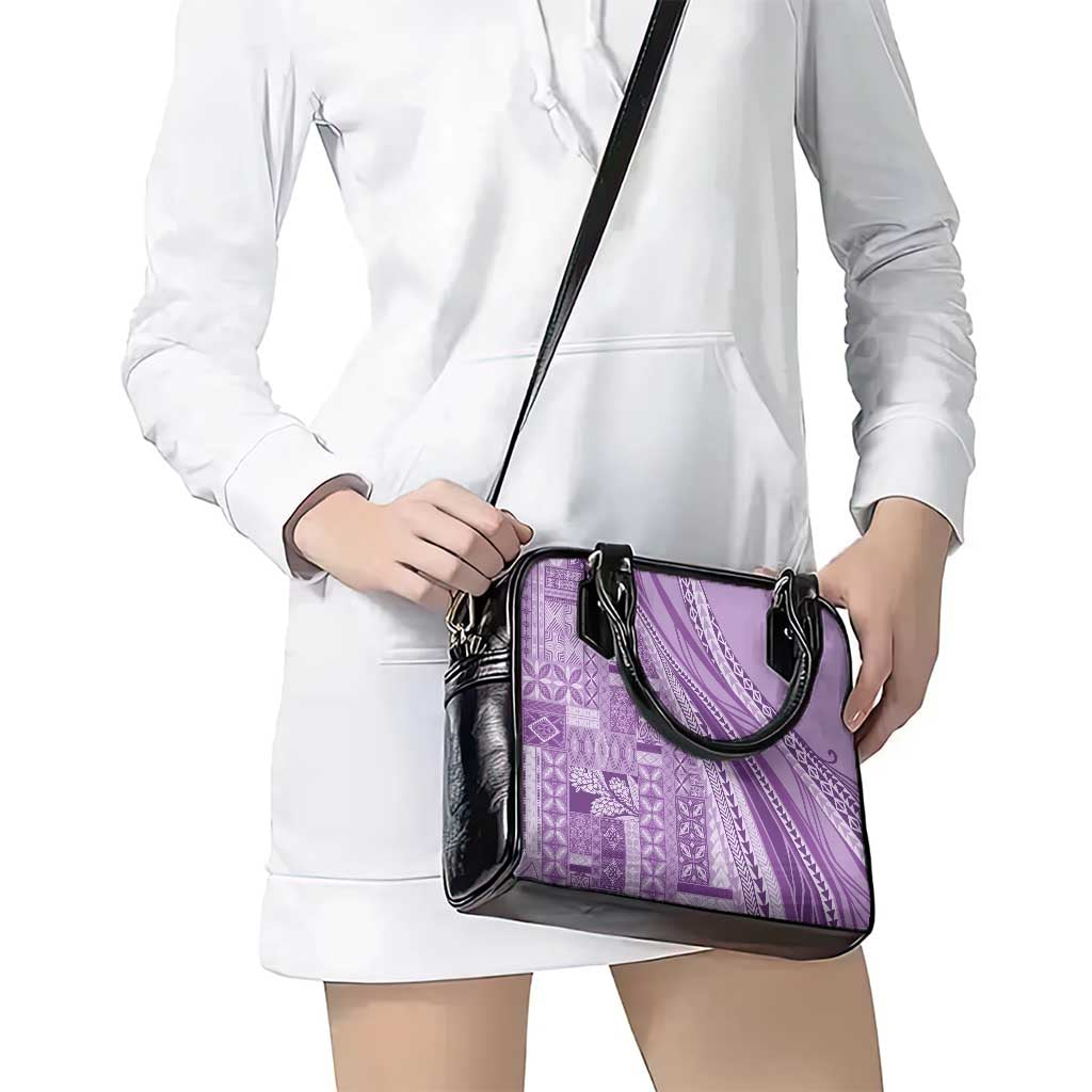Pasifika Women's Day - Samoa Siapo Malu Tattoo Inspired Shoulder Handbag Lavender LT7 - Polynesian Pride