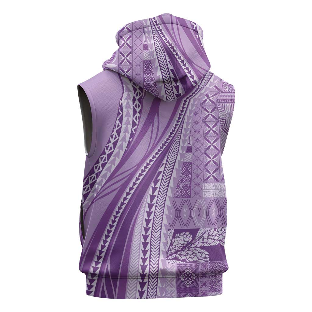 Pasifika Women's Day - Samoa Siapo Malu Tattoo Inspired Sleeveless Hoodie Lavender LT7 - Polynesian Pride