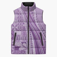 Pasifika Women's Day - Samoa Siapo Malu Tattoo Inspired Sleeveless Puffer Jacket Lavender