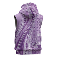 Pasifika Women's Day - Samoa Siapo Malu Tattoo Inspired Sleeveless Zip Hoodie Lavender LT7 - Polynesian Pride