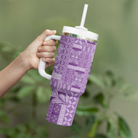 Pasifika Women's Day - Samoa Siapo Malu Tattoo Inspired Tumbler With Handle Lavender