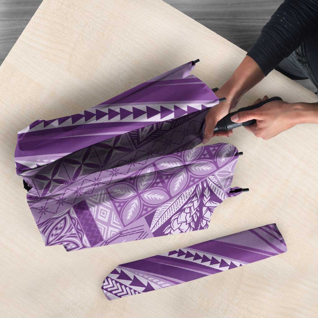 Pasifika Women's Day - Samoa Siapo Malu Tattoo Inspired Umbrella Lavender