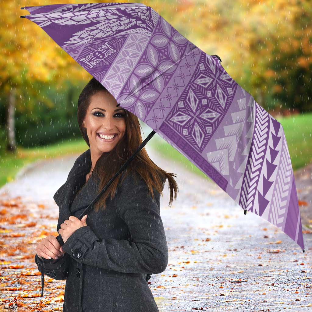 Pasifika Women's Day - Samoa Siapo Malu Tattoo Inspired Umbrella Lavender