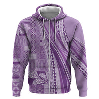 Pasifika Women's Day - Samoa Siapo Malu Tattoo Inspired Zip Hoodie Lavender LT7 Zip Hoodie Lavender - Polynesian Pride