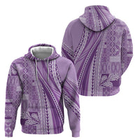 Pasifika Women's Day - Samoa Siapo Malu Tattoo Inspired Zip Hoodie Lavender LT7 - Polynesian Pride