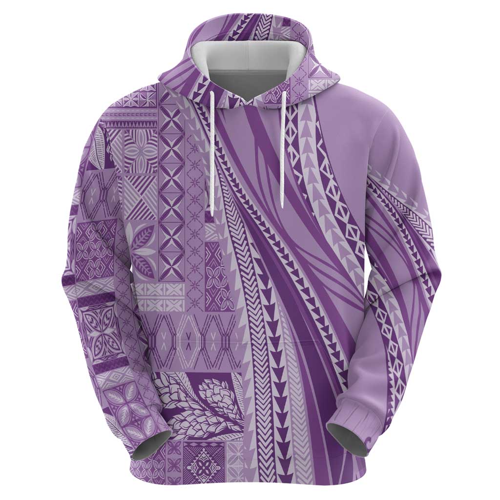 Pasifika Women's Day - Samoa Siapo Malu Tattoo Inspired Zip Hoodie Lavender LT7 - Polynesian Pride