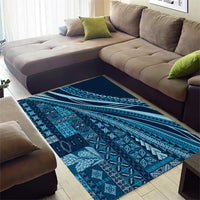 Pasifika Women's Day - Samoa Siapo Malu Tattoo Inspired Area Rug Navy Blue