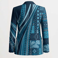 Pasifika Women's Day - Samoa Siapo Malu Tattoo Inspired Blazer Navy Blue