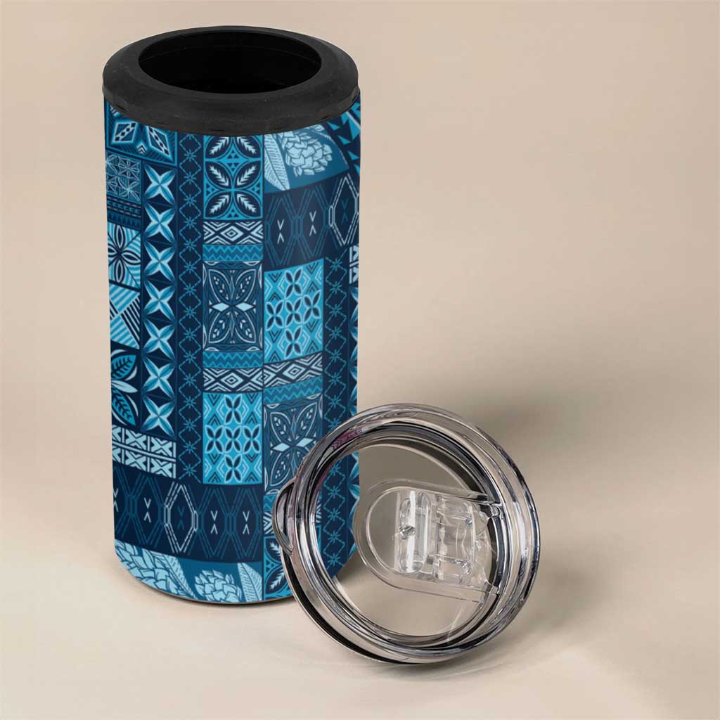 Pasifika Women's Day - Samoa Siapo Malu Tattoo Inspired 4 in 1 Can Cooler Tumbler Navy Blue