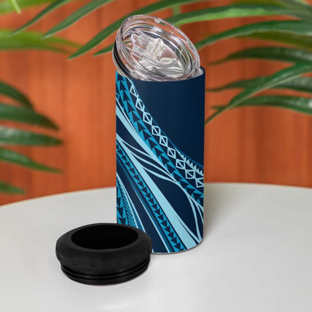 Pasifika Women's Day - Samoa Siapo Malu Tattoo Inspired 4 in 1 Can Cooler Tumbler Navy Blue