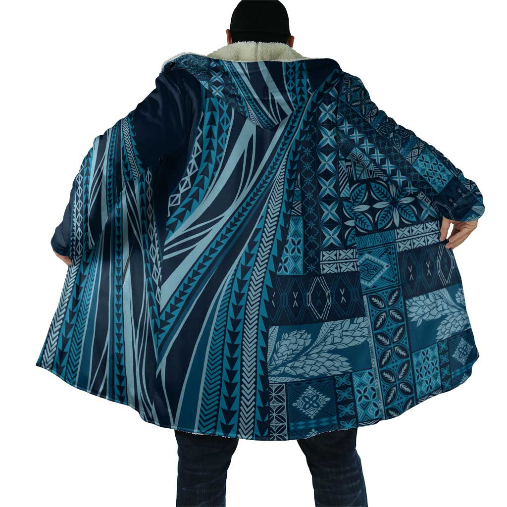 Pasifika Women's Day - Samoa Siapo Malu Tattoo Inspired Cloak Navy Blue