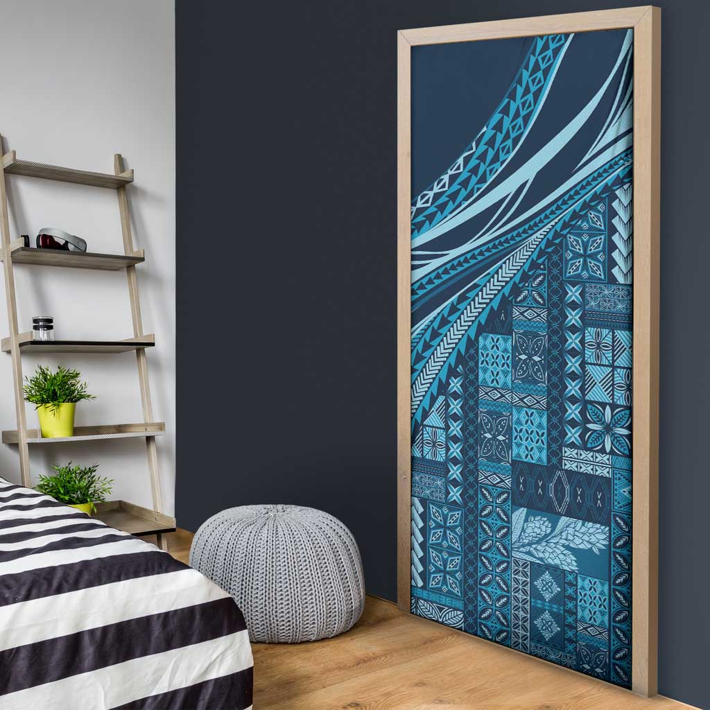Pasifika Women's Day - Samoa Siapo Malu Tattoo Inspired Door Cover Navy Blue