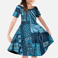 Pasifika Women's Day - Samoa Siapo Malu Tattoo Inspired Family Matching Mermaid Dress and Hawaiian Shirt Navy Blue