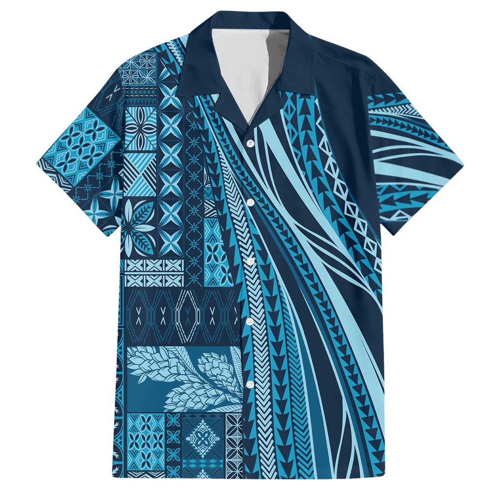 Pasifika Women's Day - Samoa Siapo Malu Tattoo Inspired Hawaiian Shirt Navy Blue LT7 Navy Blue - Polynesian Pride