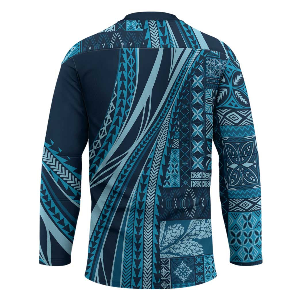 Pasifika Women's Day - Samoa Siapo Malu Tattoo Inspired Hockey Jersey Navy Blue