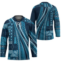 Pasifika Women's Day - Samoa Siapo Malu Tattoo Inspired Hockey Jersey Navy Blue