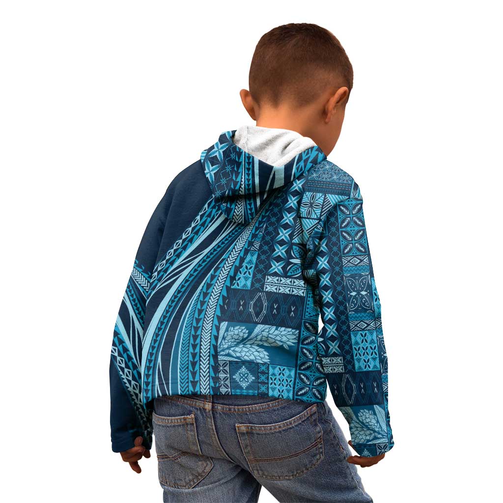 Pasifika Women's Day - Samoa Siapo Malu Tattoo Inspired Kid Hoodie Navy Blue LT7 - Polynesian Pride