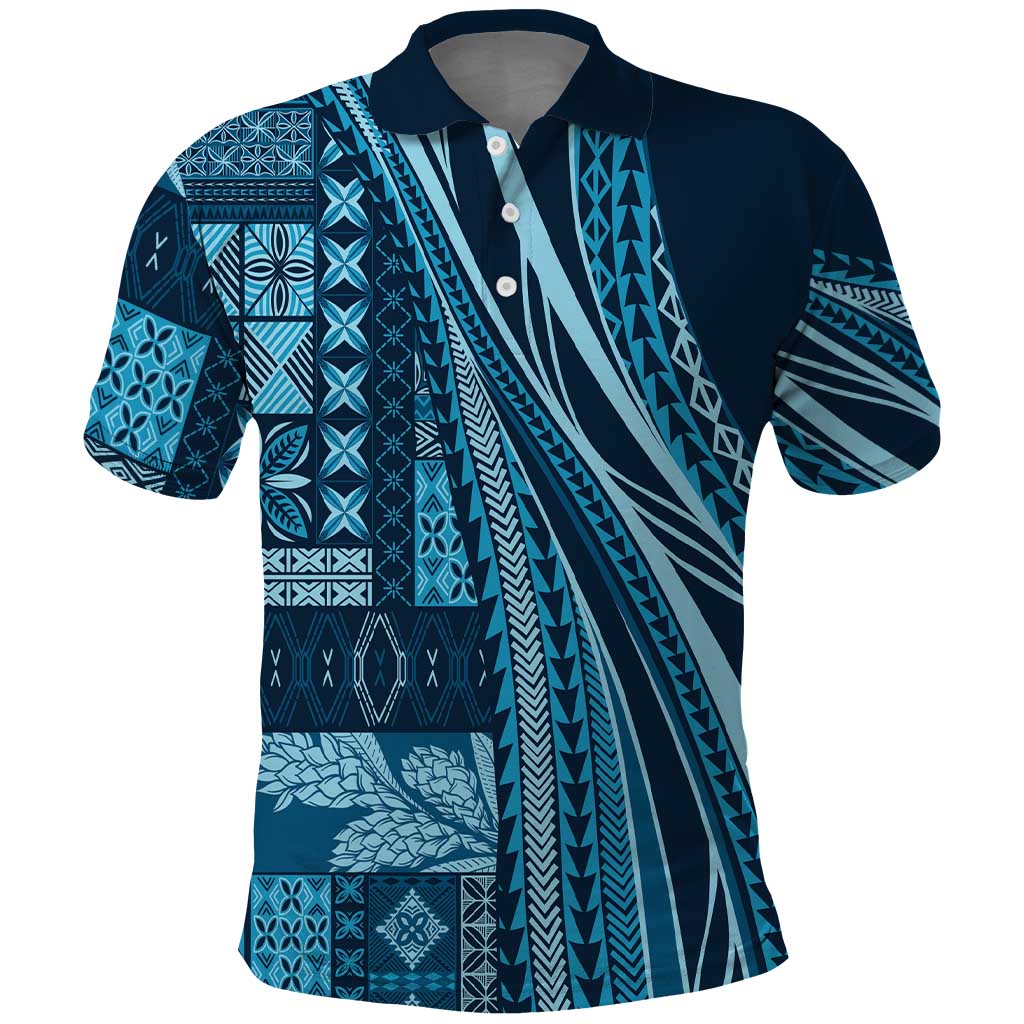 Pasifika Women's Day - Samoa Siapo Malu Tattoo Inspired Polo Shirt Navy Blue LT7 Navy Blue - Polynesian Pride