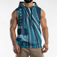 Pasifika Women's Day - Samoa Siapo Malu Tattoo Inspired Sleeveless Hoodie Navy Blue LT7 - Polynesian Pride