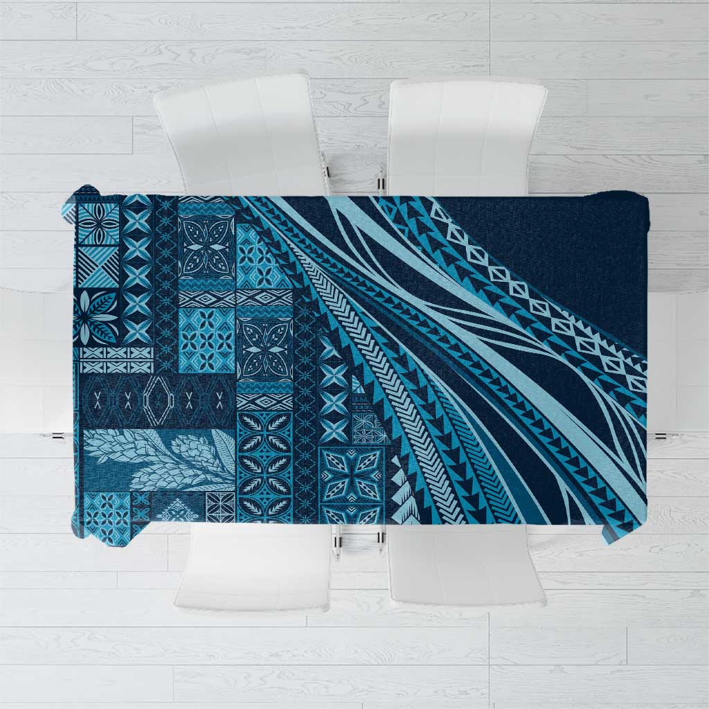 Pasifika Women's Day - Samoa Siapo Malu Tattoo Inspired Tablecloth Navy Blue