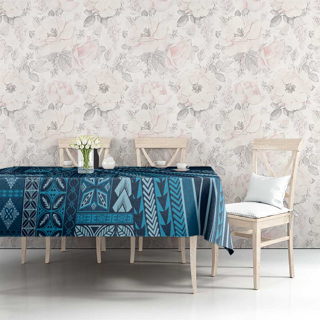 Pasifika Women's Day - Samoa Siapo Malu Tattoo Inspired Tablecloth Navy Blue