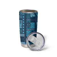 Pasifika Women's Day - Samoa Siapo Malu Tattoo Inspired Tumbler Cup Navy Blue LT7 - Polynesian Pride