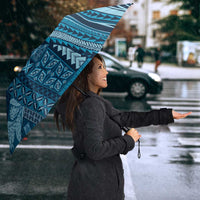 Pasifika Women's Day - Samoa Siapo Malu Tattoo Inspired Umbrella Navy Blue