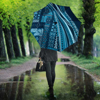 Pasifika Women's Day - Samoa Siapo Malu Tattoo Inspired Umbrella Navy Blue