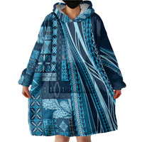 Pasifika Women's Day - Samoa Siapo Malu Tattoo Inspired Wearable Blanket Hoodie Navy Blue LT7 - Polynesian Pride