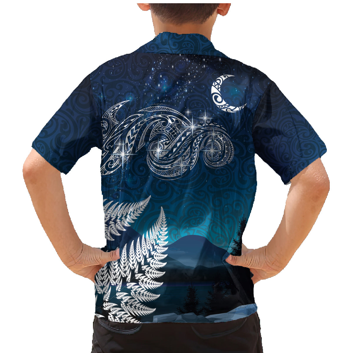 New Zealand Matariki Family Matching Mermaid Dress and Hawaiian Shirt Starry Night Style