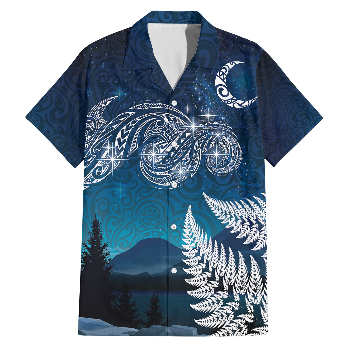 New Zealand Matariki Family Matching Mermaid Dress and Hawaiian Shirt Starry Night Style