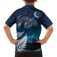 New Zealand Matariki Family Matching Off The Shoulder Long Sleeve Dress and Hawaiian Shirt Starry Night Style LT7 - Polynesian Pride
