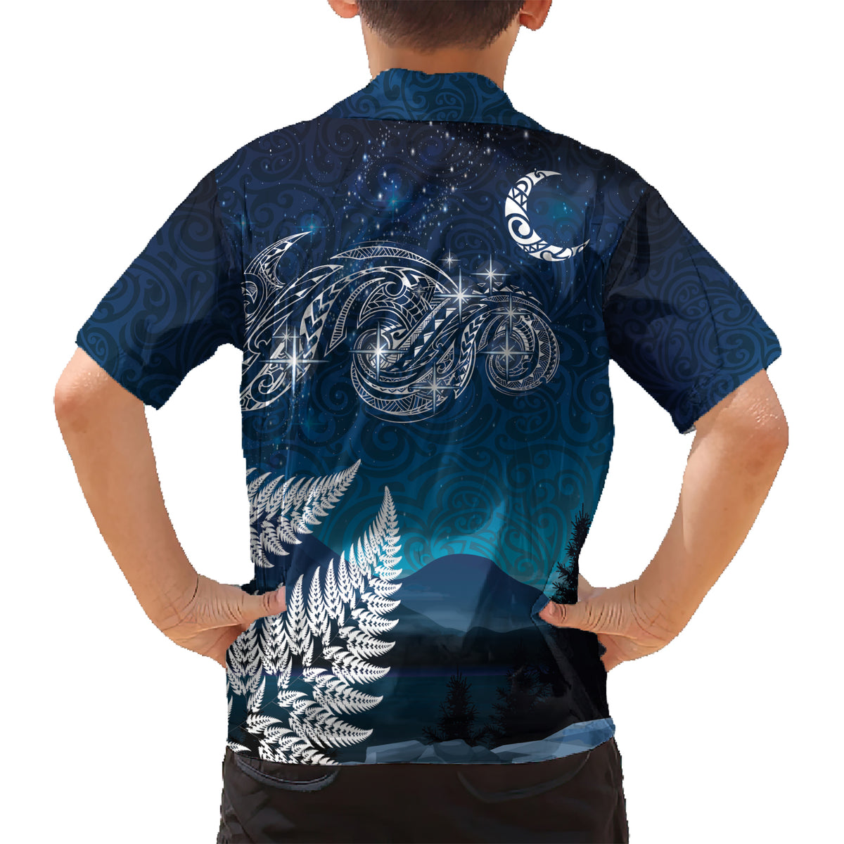 New Zealand Matariki Family Matching Short Sleeve Bodycon Dress and Hawaiian Shirt Starry Night Style LT7 - Polynesian Pride