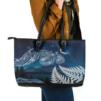 New Zealand Matariki Leather Tote Bag Starry Night Style