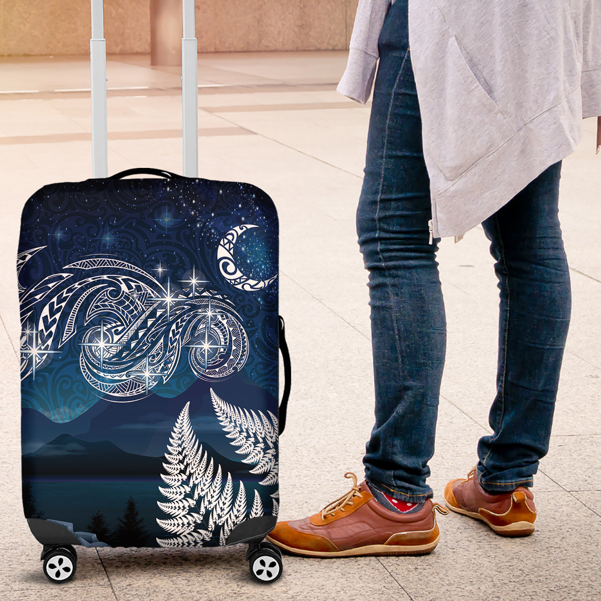 New Zealand Matariki Luggage Cover Starry Night Style