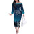 New Zealand Matariki Off The Shoulder Long Sleeve Dress Starry Night Style