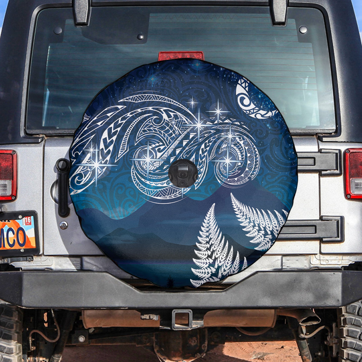 New Zealand Matariki Spare Tire Cover Starry Night Style LT7 Navy - Polynesian Pride
