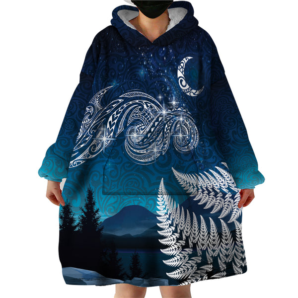 New Zealand Matariki Wearable Blanket Hoodie Starry Night Style LT7