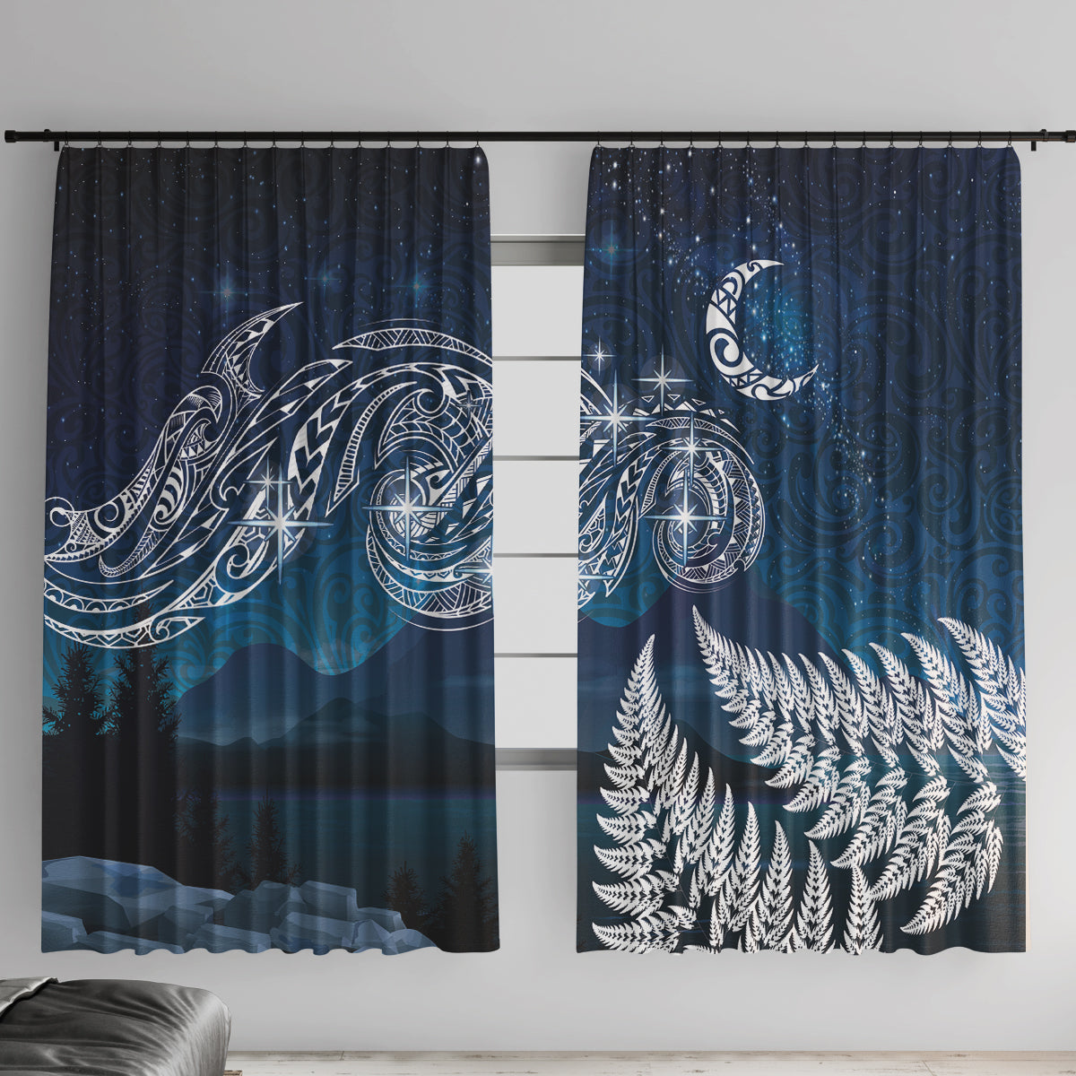 New Zealand Matariki Window Curtain Starry Night Style
