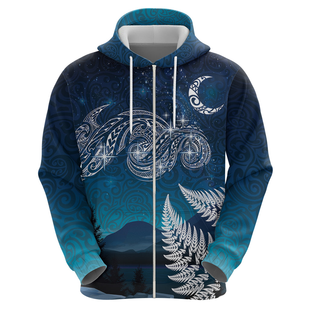 New Zealand Matariki Zip Hoodie Starry Night Style
