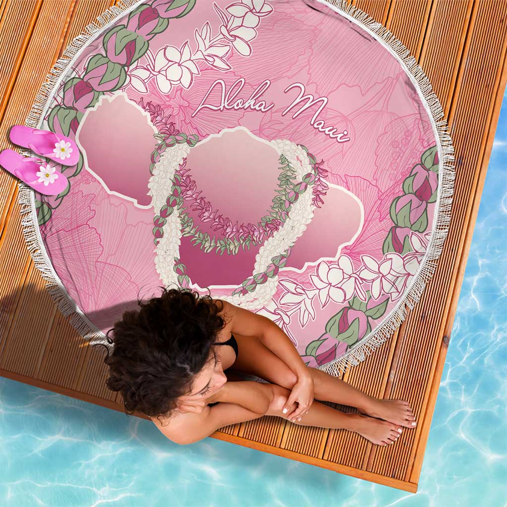 Hawaii Maui Island Flowers Lei Beach Blanket Lokelani Rose Pink LT7 - Polynesian Pride