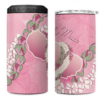 Hawaii Maui Island Flowers Lei 4 in 1 Can Cooler Tumbler Lokelani Rose Pink