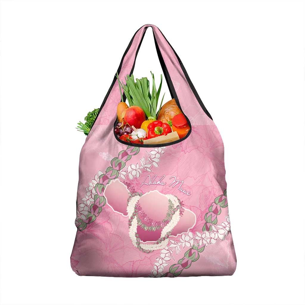 Hawaii Maui Island Flowers Lei Grocery Bag Lokelani Rose Pink