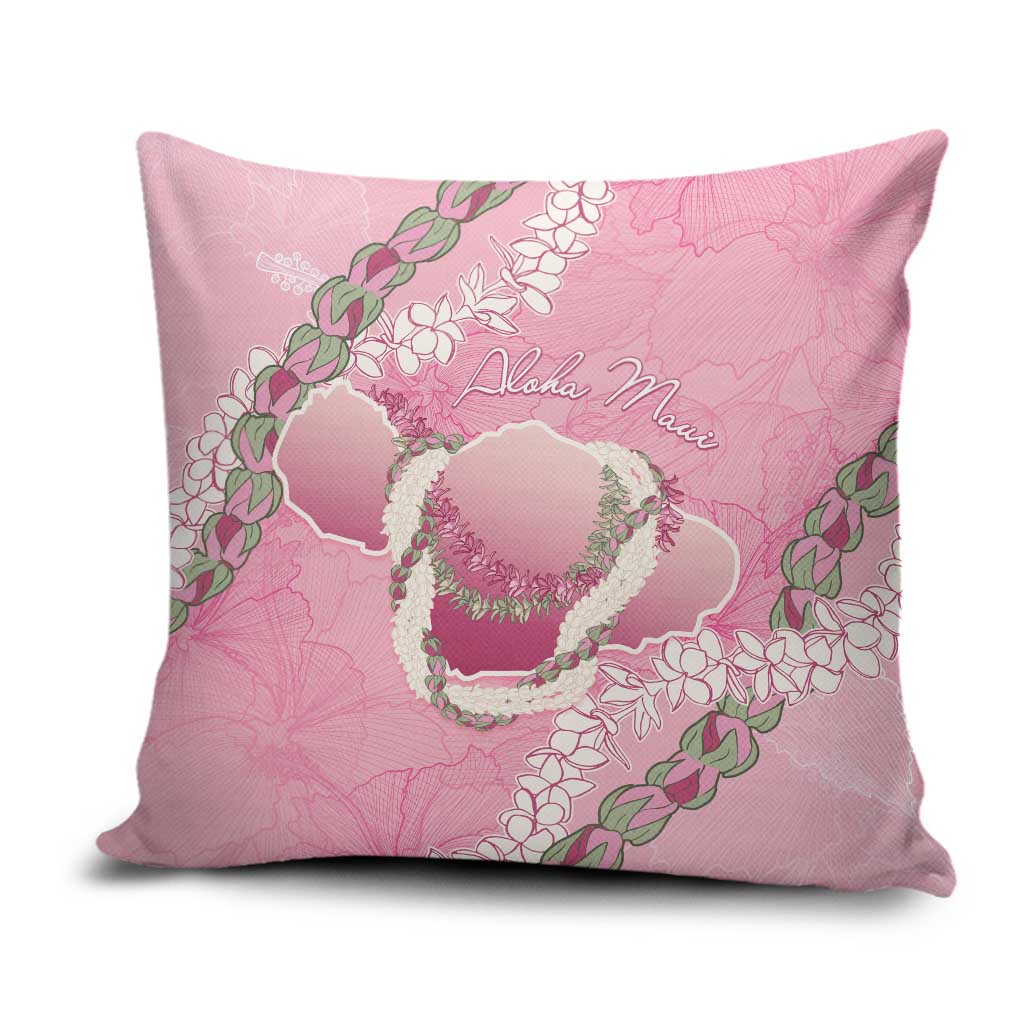 Hawaii Maui Island Flowers Lei Pillow Cover Lokelani Rose Pink