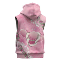 Hawaii Maui Island Flowers Lei Sleeveless Hoodie Lokelani Rose Pink