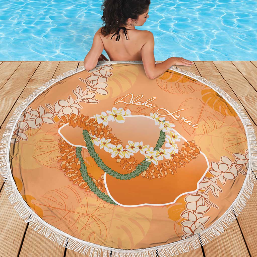 Hawaii Lanai Island Flowers Lei Beach Blanket Orange Kaunaoa Mix Maile LT7 - Polynesian Pride