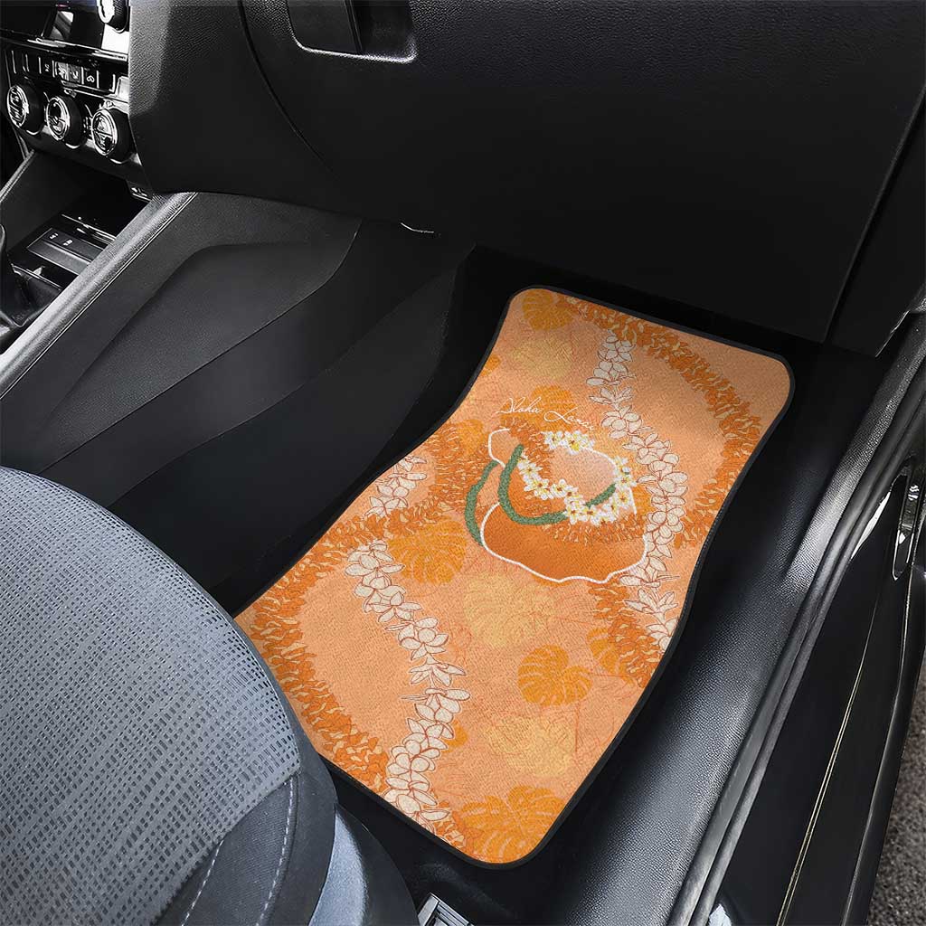 Hawaii Lanai Island Flowers Lei Car Mats Orange Kaunaoa Mix Maile LT7 - Polynesian Pride