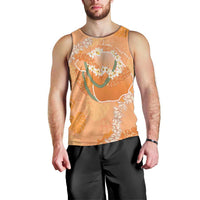 Hawaii Lanai Island Flowers Lei Men Tank Top Orange Kaunaoa Mix Maile LT7 - Polynesian Pride